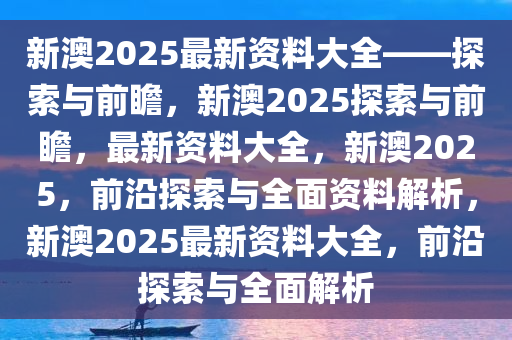 新澳2025正版资料,新澳2025正版资料，探索与解析